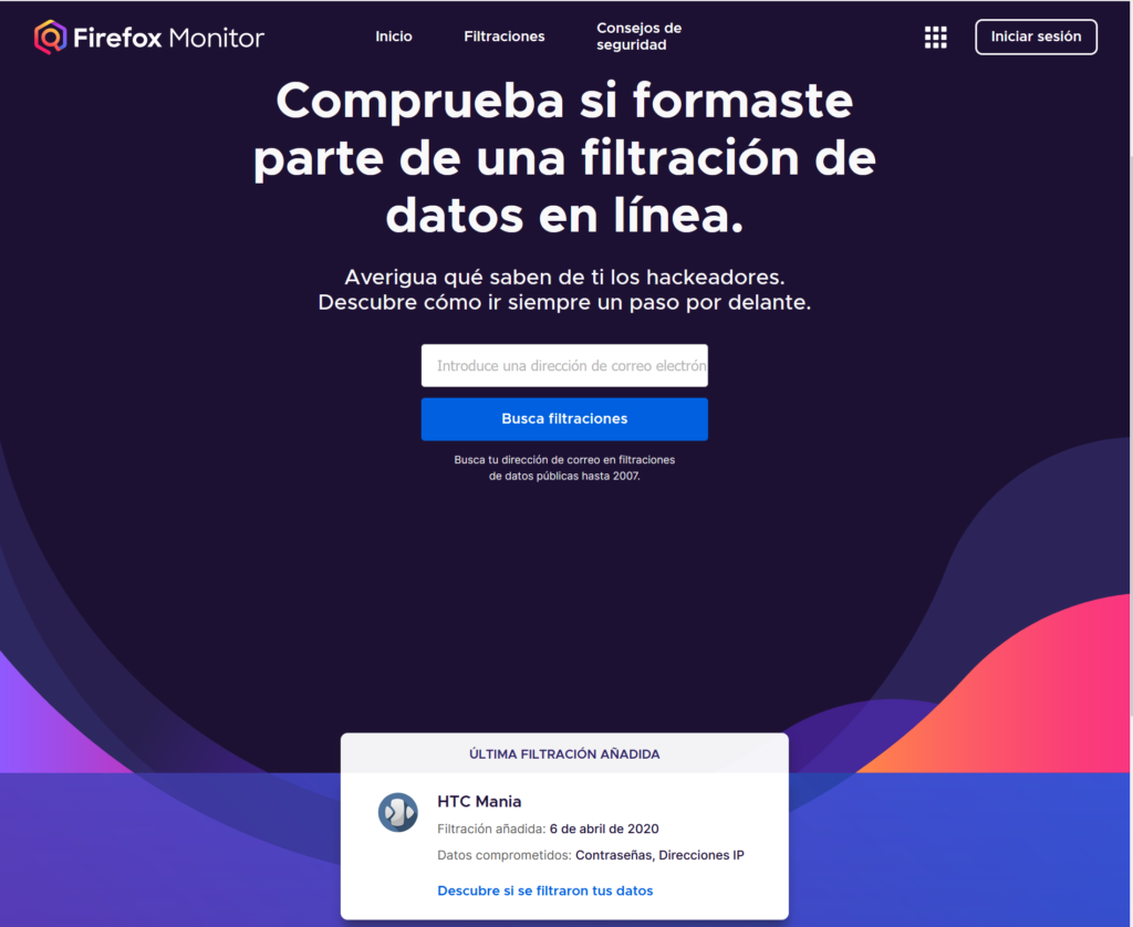 Firefox Monitor - homepage